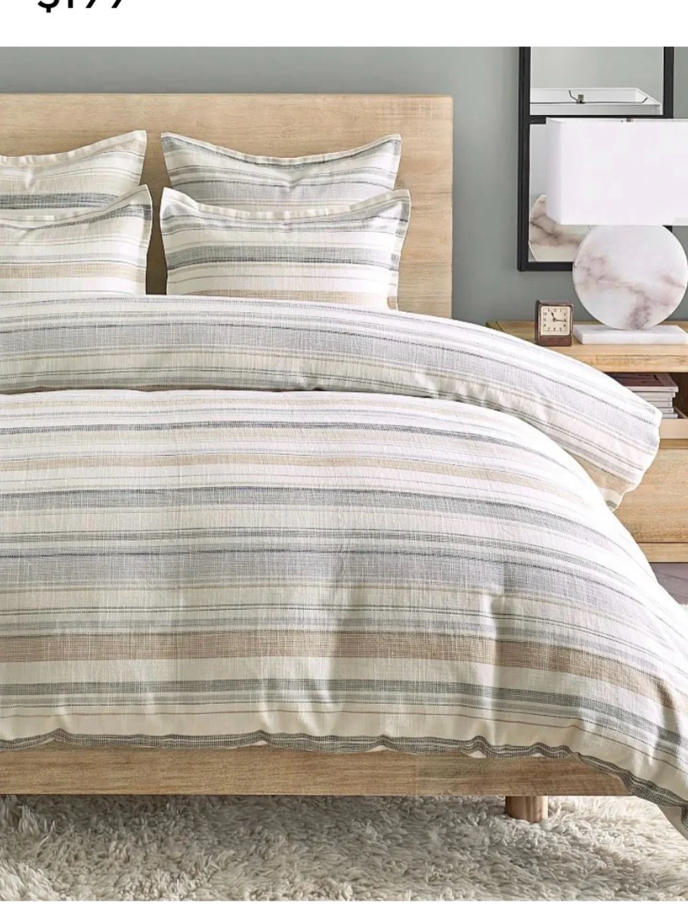Clayton Pottery Barn Striped Cotton Duvet